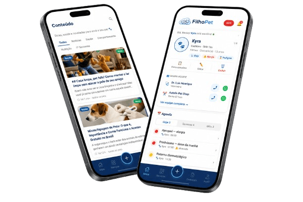 Aplicativo FilhoPet: ficha do pet, agenda e conteúdo